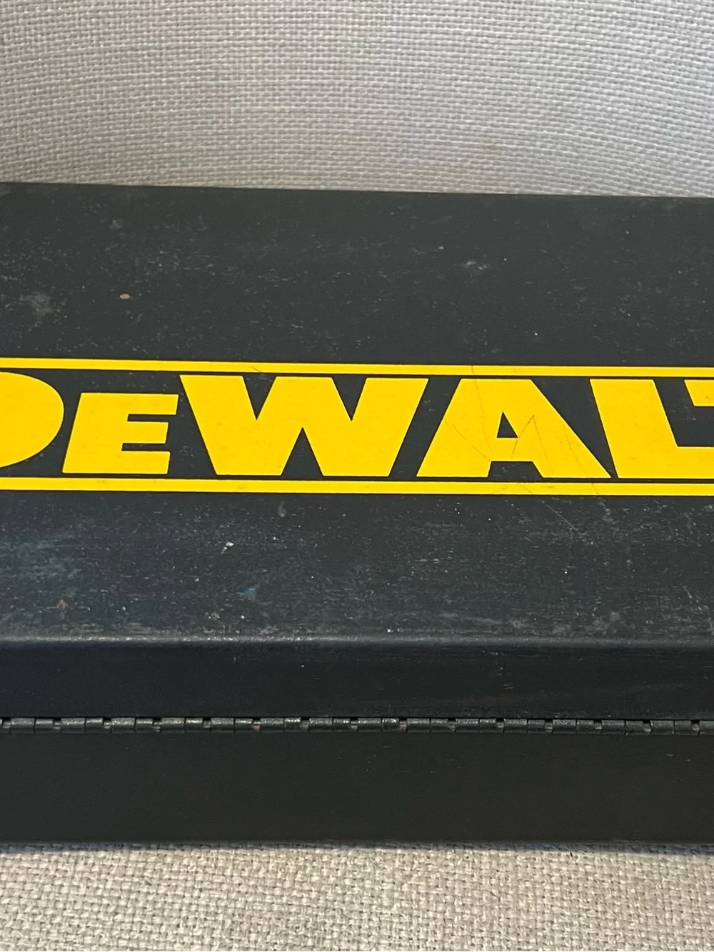Vintage DeWalt Metal Tool Black Box Case 13.5x10.5x3.5 CASE ONLY